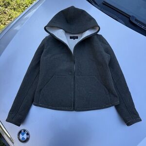 LAVEER Wool Hooded Jacket Gray Women's Size 8  Minimalist Blank